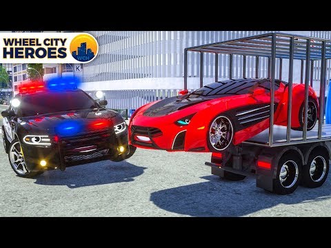 Pulling Camaro with Wrecker Police Truck | Wheel City Heroes (WCH) – New Cartoon