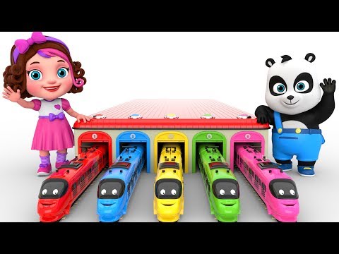 Learn Colors With Toy Trains  –  Pinky and Panda