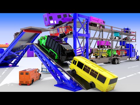 Big Truck Transporting Street Vehicles | Street Vehicles Garage Shed | Parking Games 3D