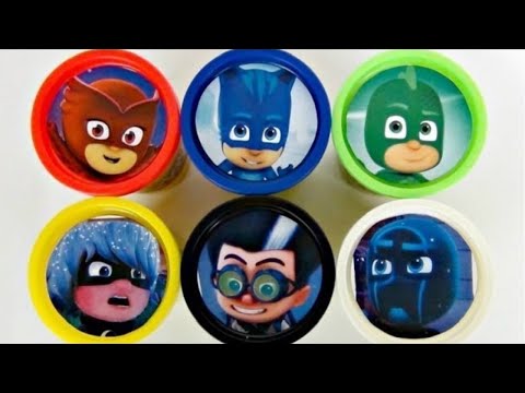 Nat and Essie Teach Colors with PJ Masks Play-Doh Lids Home Learning