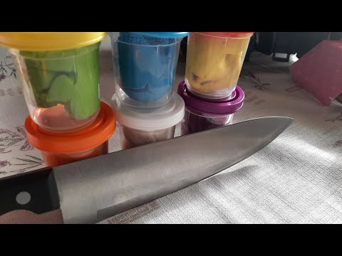 Satisfying Slime ASMR – cutting with a knife