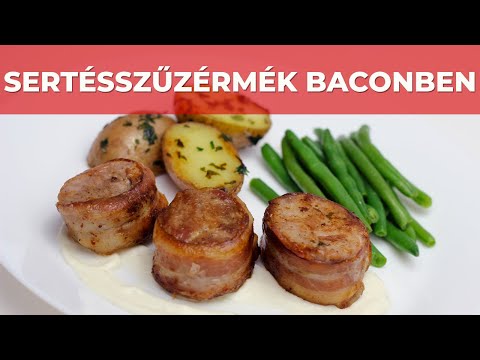 Sertésszűzérmék baconben videó recept