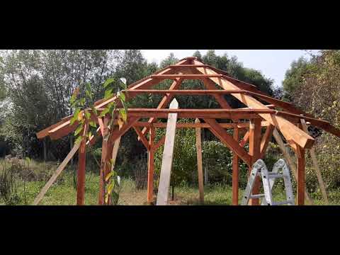 Kerti Filagória építés házilag  – tetőszerkezet építése
