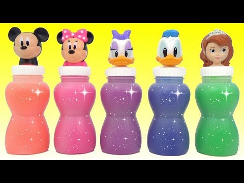 Disney Princess Slime Container Colors with Hidden Surprises Inside!