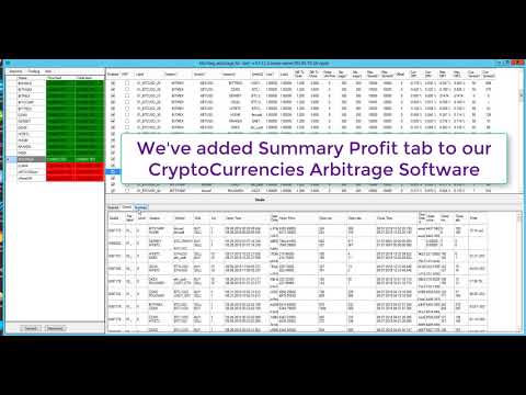 Crypto Arbitrage Software Summary tab