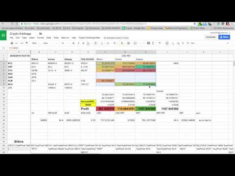 Explanation of Crypto Arbitrage With Real time Tracking Sheet