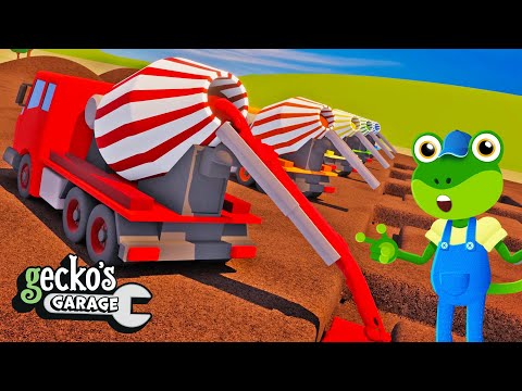 Learn Colors With Cement Mixer Trucks!・Gecko’s Garage・Truck Cartoons For Kids・Learning For Toddlers
