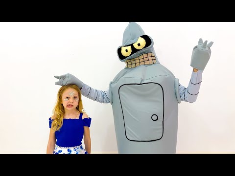 Nastya and her toy robot