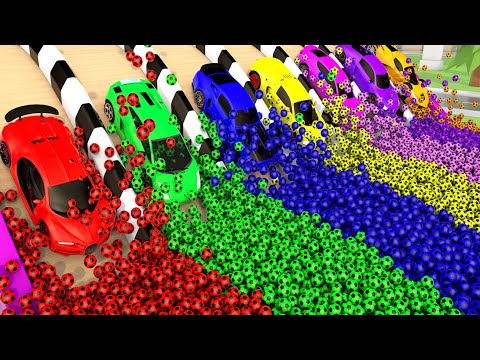 Mini Sports Cars Color Change Cars and Parking Gameplay 3D Animation Videos | Super Games