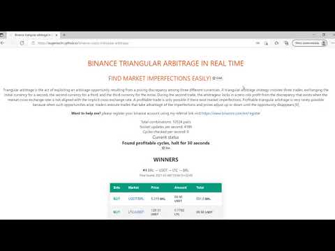 BINANCE TRIANGULAR ARBITRAGE IN REAL TIME – Crypto/Btc Arbitrage Calculator