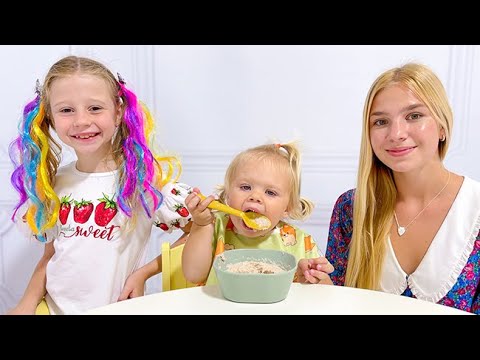 Nastya and Maggie try to be good babysitters
