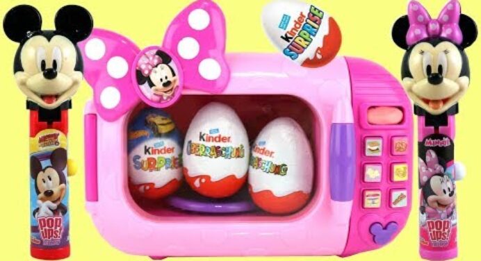Mickey & Minnie Mouse Lolli Pop Ups Magical Microwave Kinder Chocolate Eggs