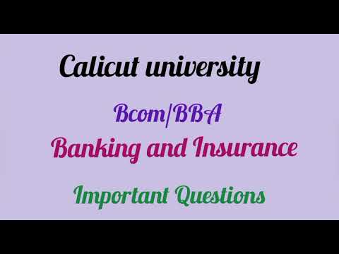 Bcom/BBA Banking and Insurance Important