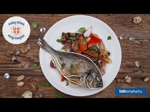 Széll Tamás receptje – Egészben sült tengeri durbincs, langyos grillezett-pácolt zöldségekkel