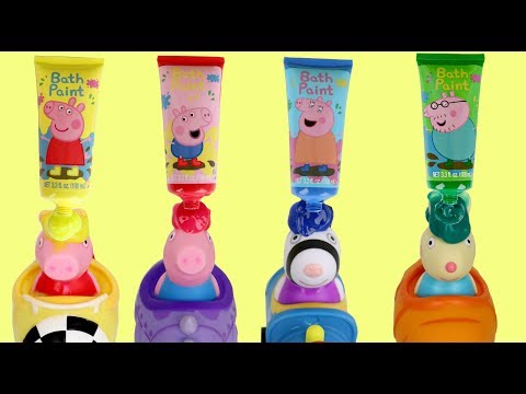 Peppa Pig Finger Bath Paint Set with Fun Free Wheelin’ Friends