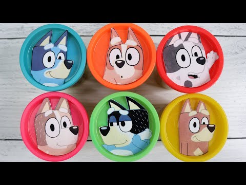 Learn Colors with BLUEY Play-doh Toy Surprises with Bingo, Mum & Dad