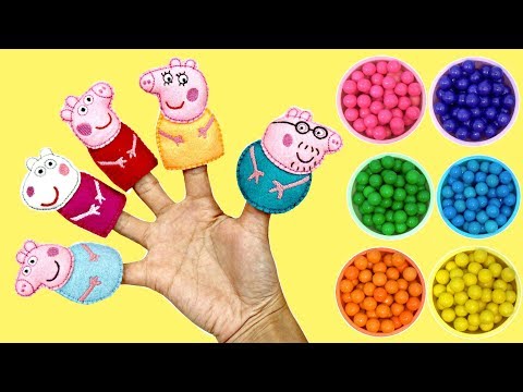 Learn Colors with Peppa Pig Finger Family Song with Gumball Surprises