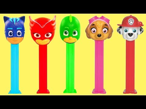Nat and Essie Open PJ Masks and Paw Patrol Pez