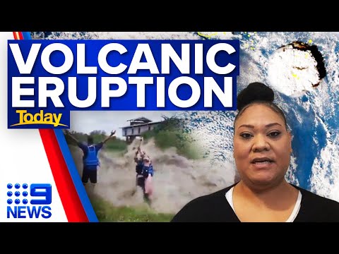 Tonga rocked by volcanic eruption, Tsunami alerts for Australia, US, Canada, Japan | 9News Australia