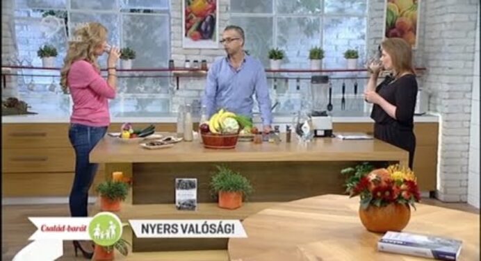 Duna TV élő műsor riport Nyers Séf gluténmentes vegán receptek a Család Barát magazinban