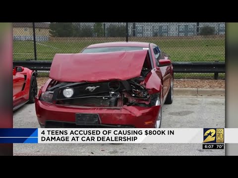 4 teens accused of causing $800K in damage at car dealership