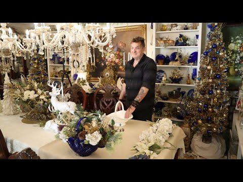 Decorate With Me CHRISTMAS 2022 // How To Arrange Vintage Glass Baskets for Christmas