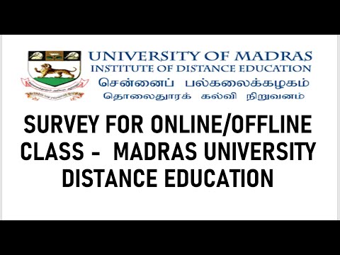 PCP Classes Survey for Online or Offline classes –  Madras University Distance Education