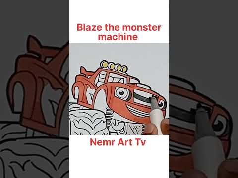 blaze the monster machine coloring easy #shorts