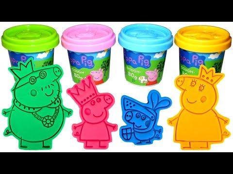 Learn Colors with Peppa Pig Royal Family Molds and Play Doh