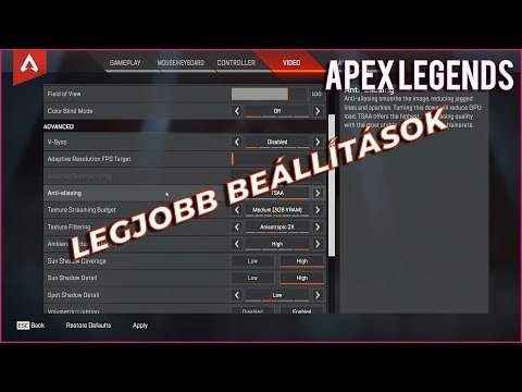Beállítások – Apex Legends (Tippek, trükkök)