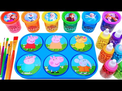 Satisfying Video l How to make Rainbow Slime Candy with Peppa Pig Surprise Eggs Cutting ASMR #57