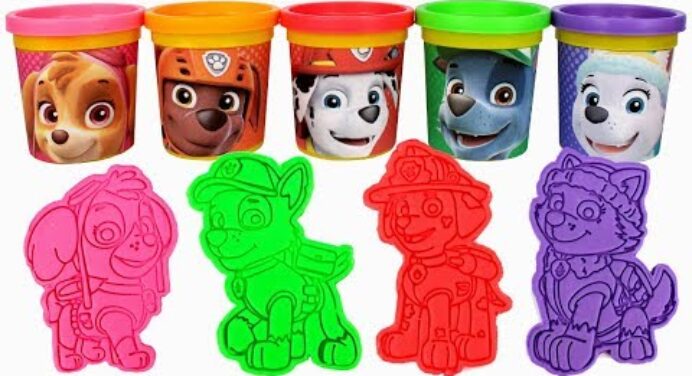 Playing with Paw Patrol Play Doh and Molds with Paw Patrol Characters