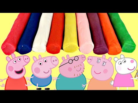 How to Make Play-doh Creations with Peppa Pig & Family using Cookie Cutters