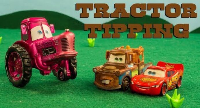 Mater & Lightning McQueen GO Tractor Tipping Disney Pixar Cars "Tractors is Dumb"
