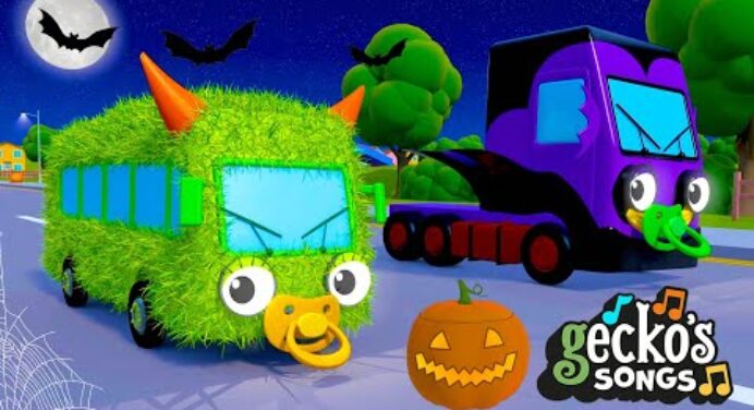 The Halloween Song with Baby Truck | Nursery Rhymes & Kids Halloween Songs | Gecko's Garage