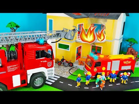 Fire Trucks & Fire Engine Unboxing: Story with Fireman Sam & Bruder Cars | Great Toys Set for Kids