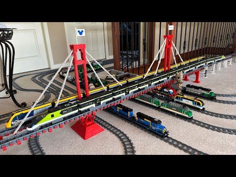Awesome LEGO Train Set With Huge Lego Bridge – Passenger & Cargo Trains