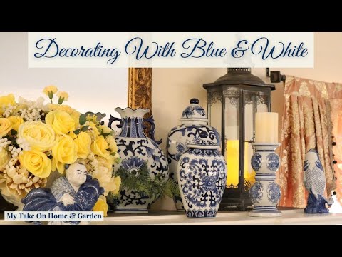 Blue & White Decor for Late Spring & Summer – Decorating My Fireplace Mantle