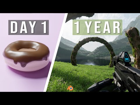 One year of Blender (Progression Video)