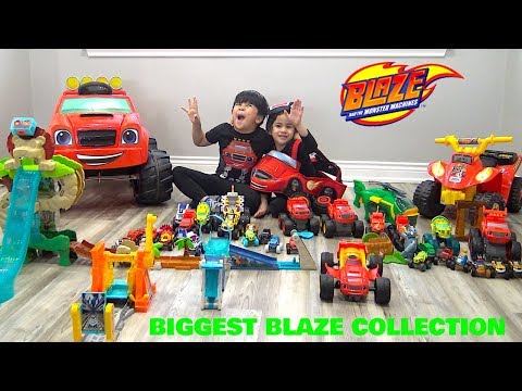 Troy and Izaak Pretend Play with Blaze Toys