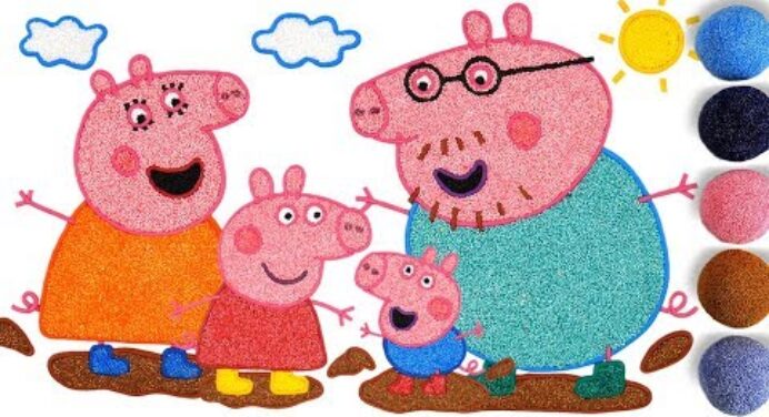 Peppa Pig | Peppa Pig Family Belajar Menggambar Mewarnai untuk keluarga