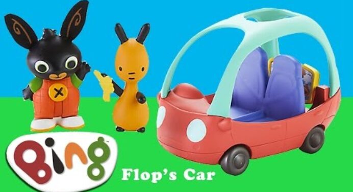 I am playing with Bing Bunny Cbeebies Flop's Car Toy