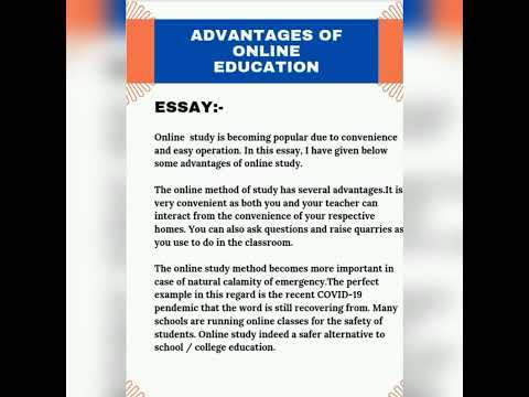 ESSAYS on Advantages and Disadvantages on online education.