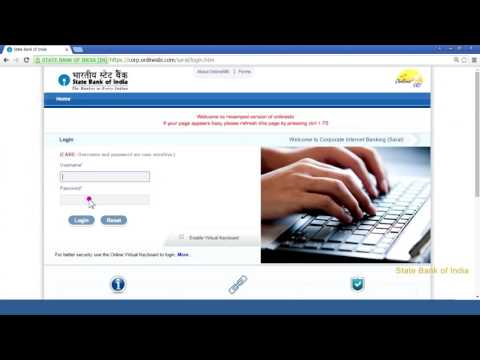 SBI Corporate Internet Banking Saral: First Time Login (Video Created as on September 2016)