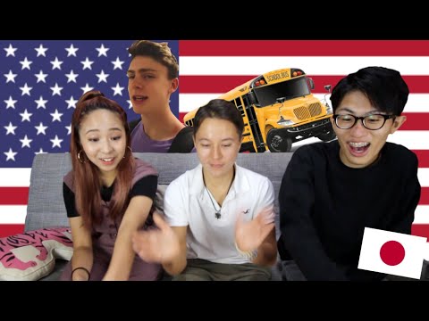 Japanese React to American SCHOOL VLOG !