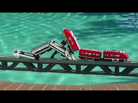 Lego trains crashes on a bridge and more compilations