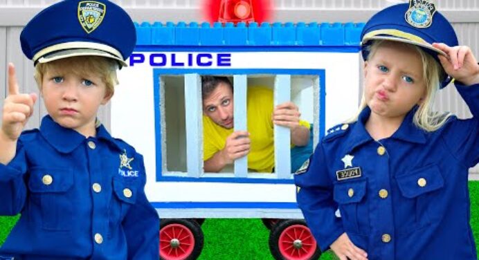 Catch a thief in a police car + more Kids Songs by Katya and Dima