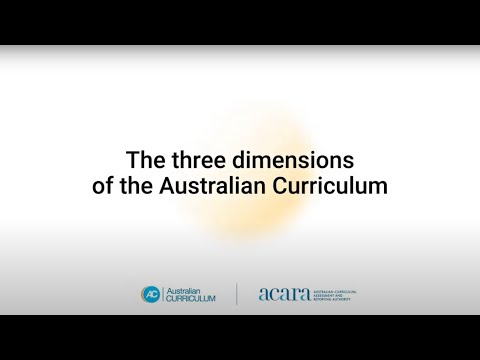 The three dimensions of the Australian Curriculum