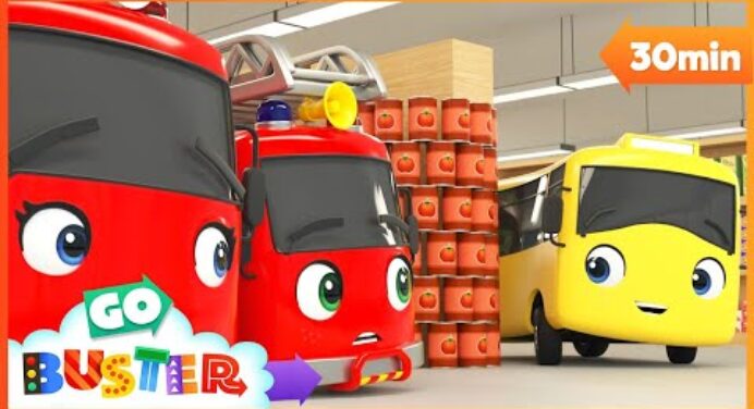 Buster's Trip to the Supermarket | +30 Minutes of Kids Cartoons | Go Buster