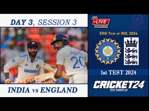 DAY 3 Stumps (Session 3) | India v England - 1st TEST 2024 | Cricket 24 | StranGTastic Gamer